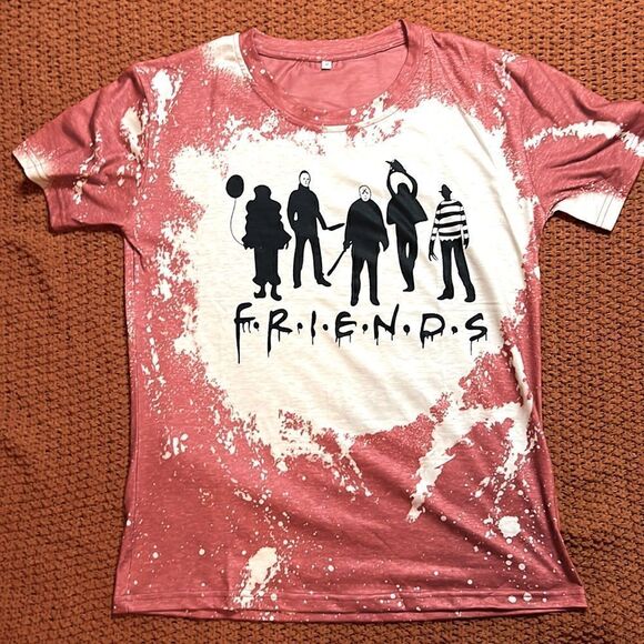 Halloween Friends Shirt Women Party Shirt Horror Theme Novelty Size Medium - Picture 4 of 7